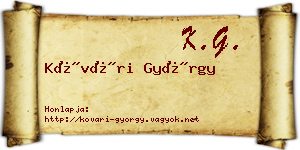 Kővári György névjegykártya